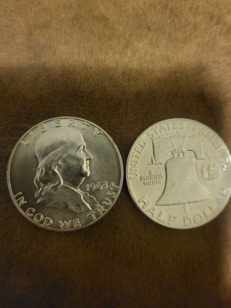 Bu 1963 P Franklin 50 C Pieces 2