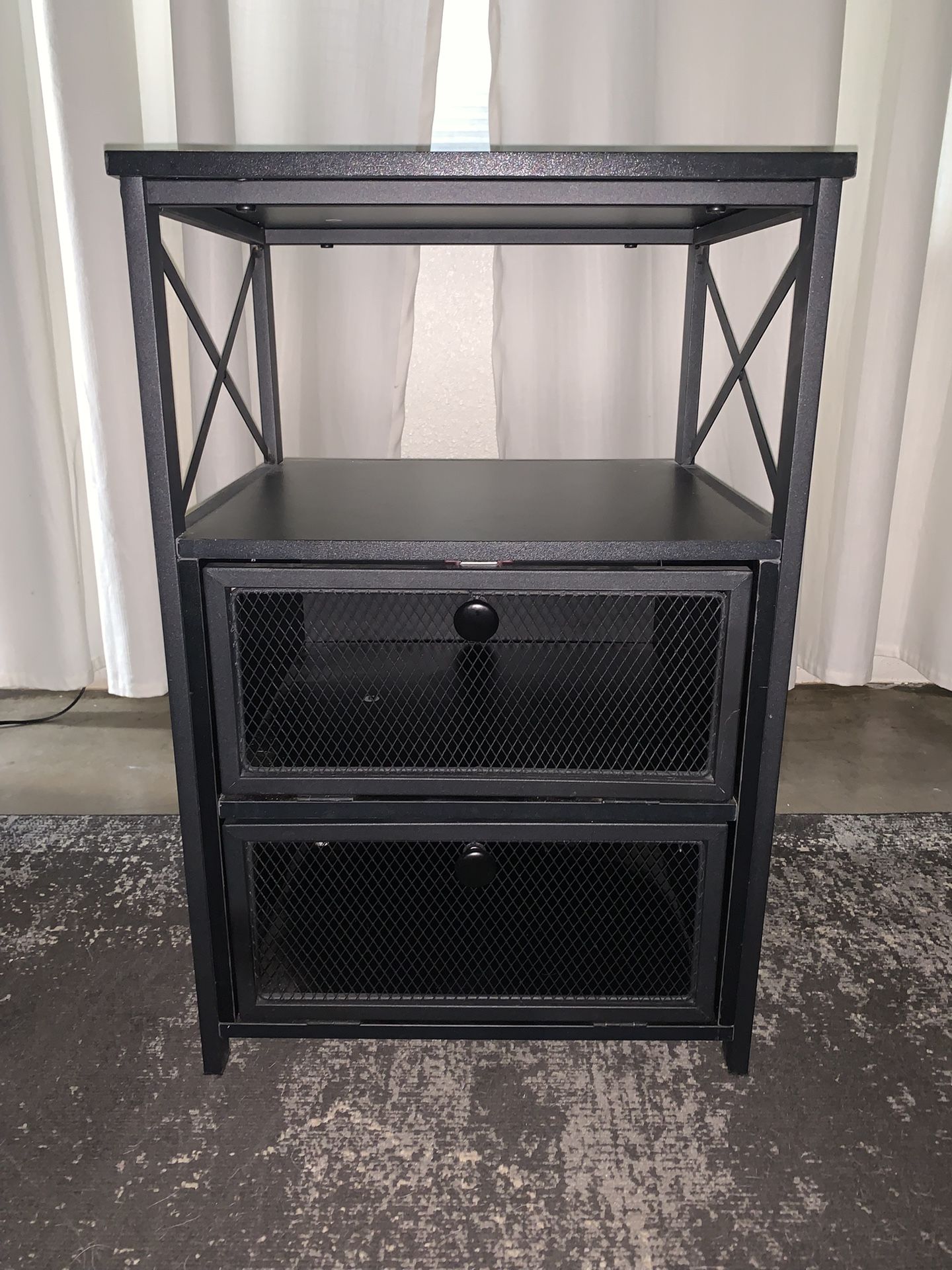 Black Nightstands Set.