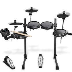 Alesis Turbo Mesh Kit – Electric Drum Set With 100+ Sounds, Quiet Mesh Drum Pads, Drum Sticks, Connection Cables