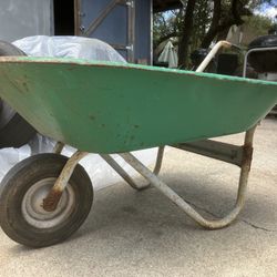 Vintage All Metal Wheelbarrow 