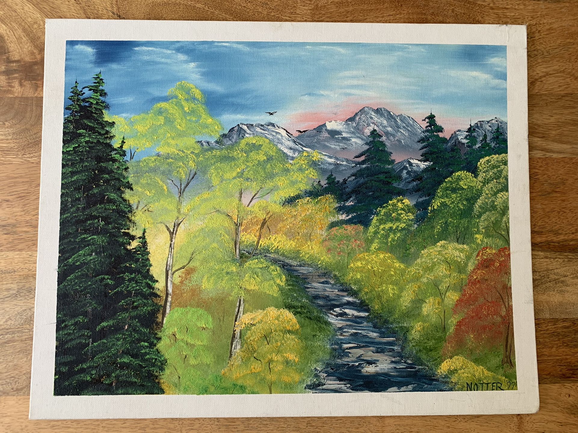 16x20 Acrylic Painting Landscape Mountains