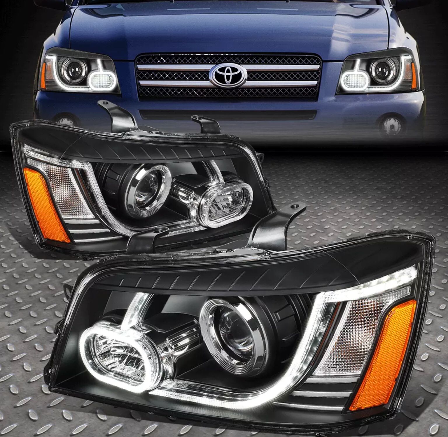 2001~07 Toyota Highlander 3D LED DRL Projector headlights 🚚🚚