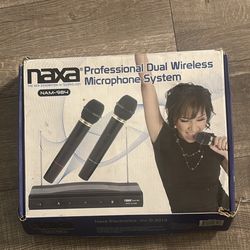 Naxa NAM-984 Wireless Professional Dual Wireless Microphone Mics Karaoke System