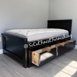 Twin Bed And Mattress With Drawers 