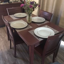 Kitchen Table W/4chairs And 6 Drawer Cabinet