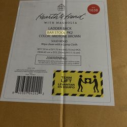 2pk Wood Ladder Back Bar Stool - Brown - Hearth & Hand™  made with Magnolia