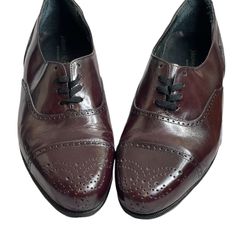 Men's Johnson & Murphy Made in Italy Burgundy Leather Dress Shoes Size 8