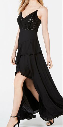 Calvin Klein Sequin Top Chiffon Bottom Dress