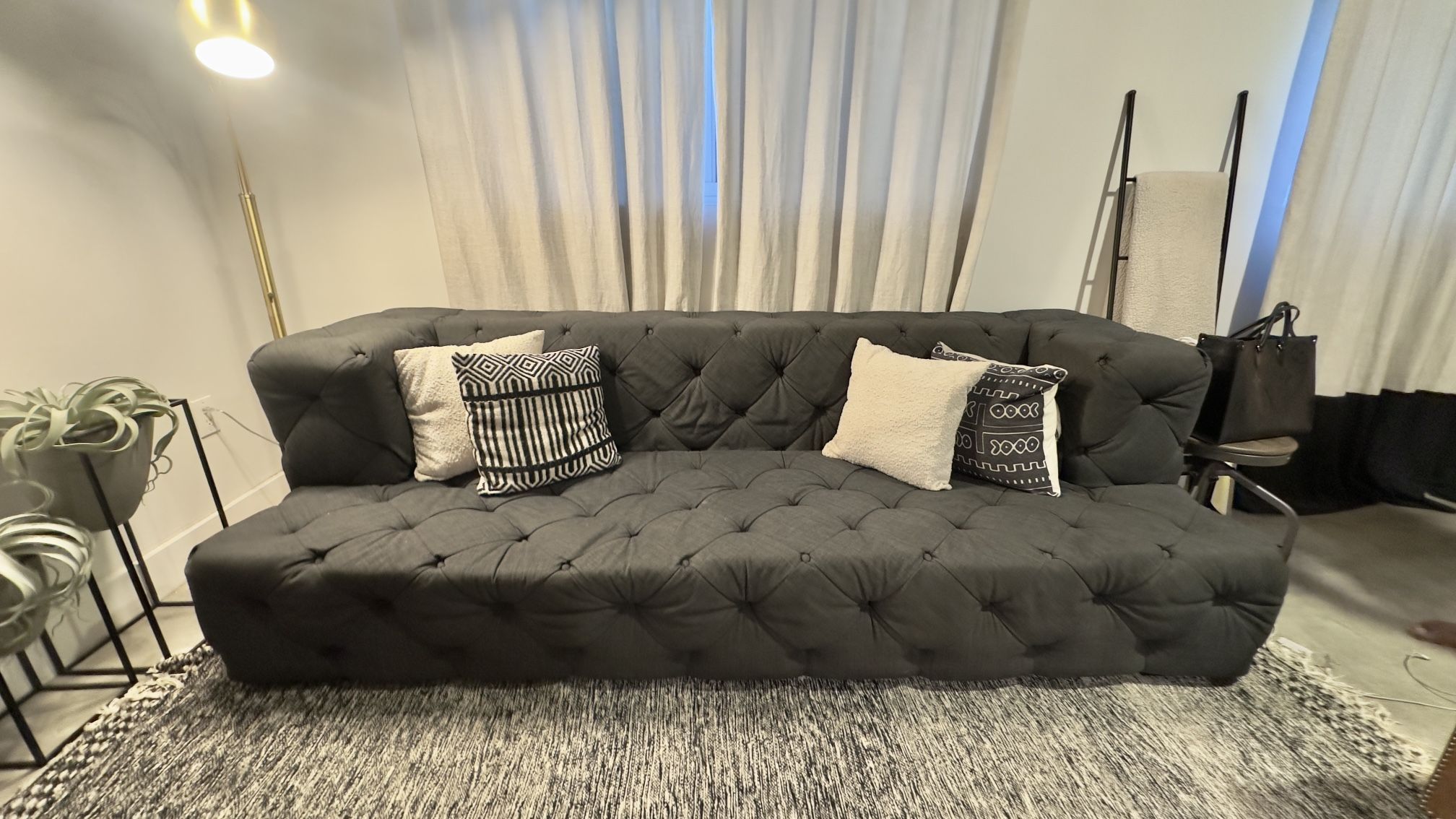 Gray Tufted Couch