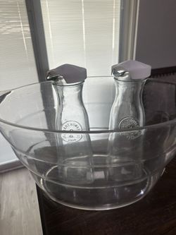 Drink Holder and Carafes Aka “milk jugs” 