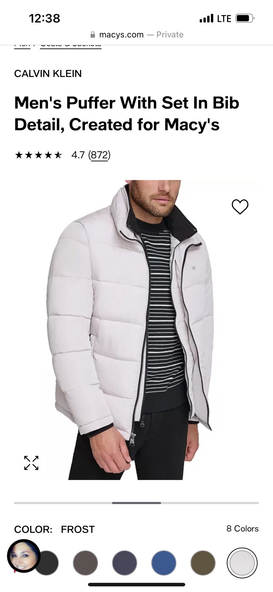 Calvin Klein White Puffer XL Jacket Brand New W/ Tags!