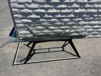 Mid-Century Modern Glass Top Coffee Table