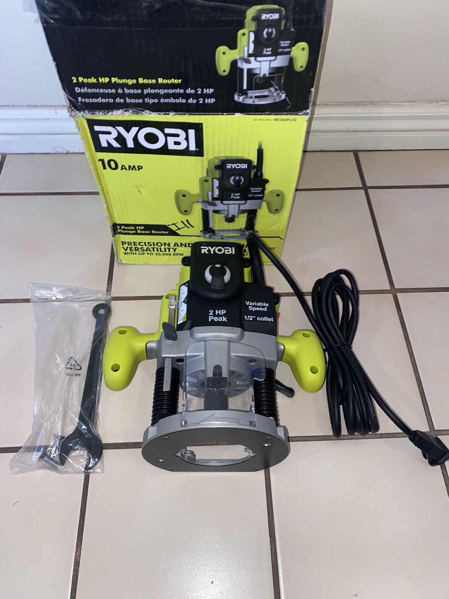 Ryobi 2peak Hp Plunge Base Router