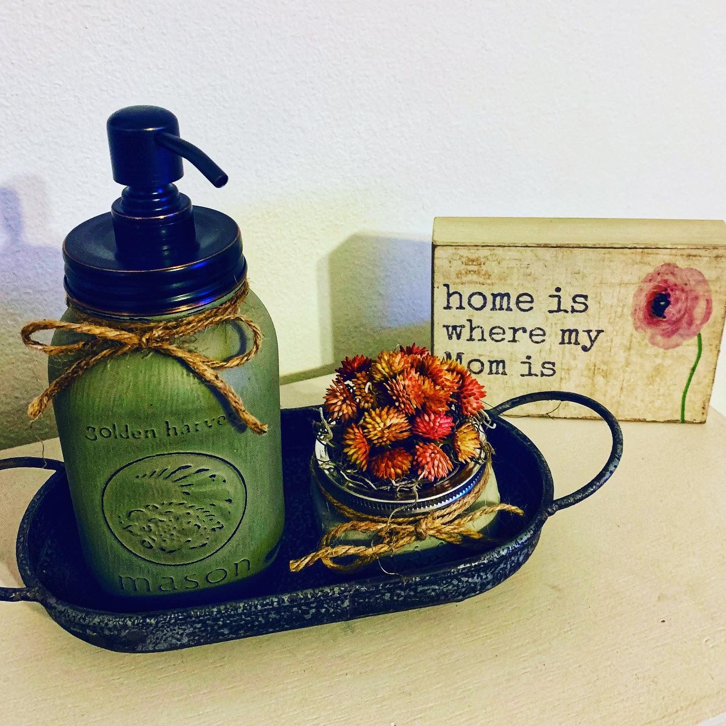 Vintage collectible MJ with Dispenser lid and Succulent artificial plant