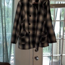 Black and Gray Pea Coat Timeless Classic Design