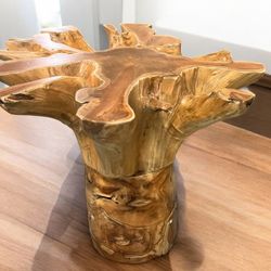 Teakroot Natural Reclaimed Wood Base For Dinner/ Breakfast Table Or Pedestal 