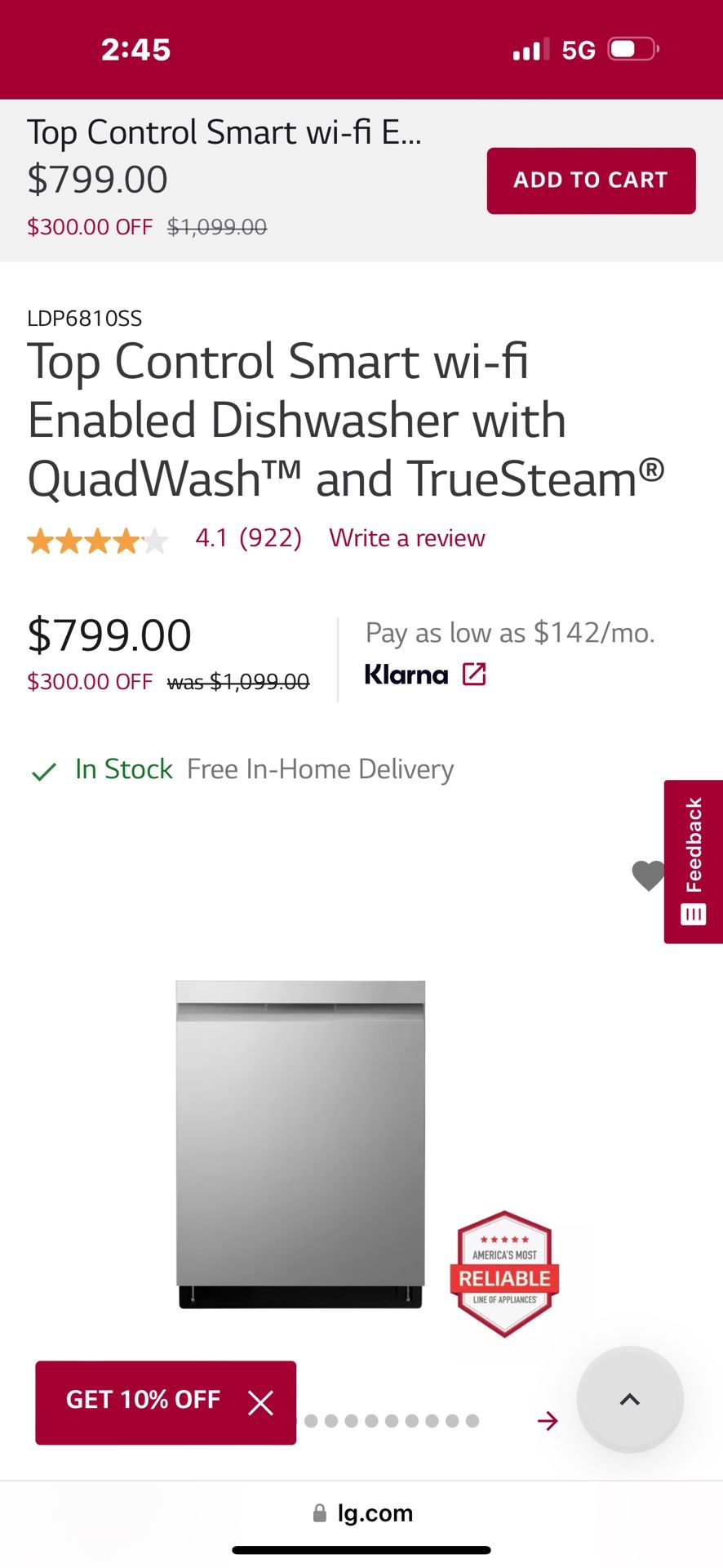 Lg Dishwasher 