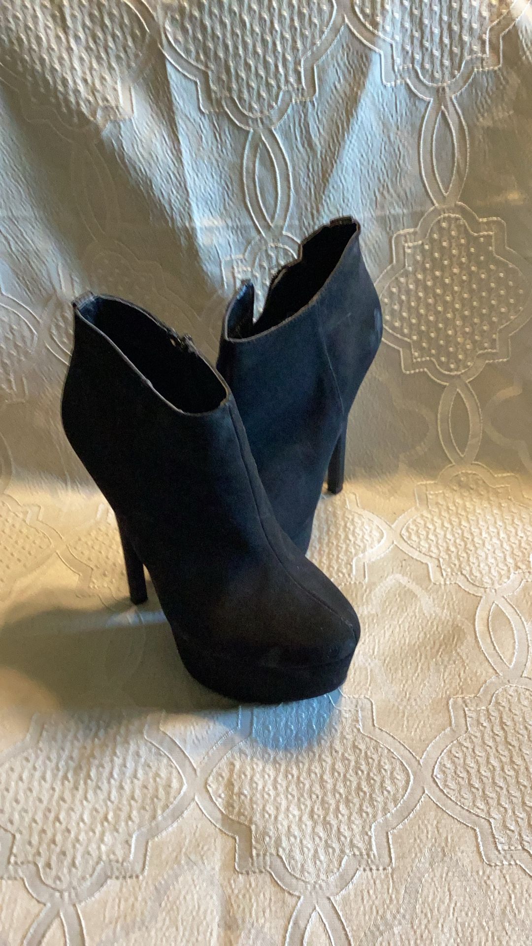 Black Ultra High Heel Gold Stud Bootie Sz6.5