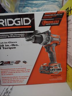 HAMMERDRILL BRUSHLESS ridgid 2 batterys, charger