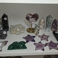 Assorted Crystal Specimens Carvings Towers