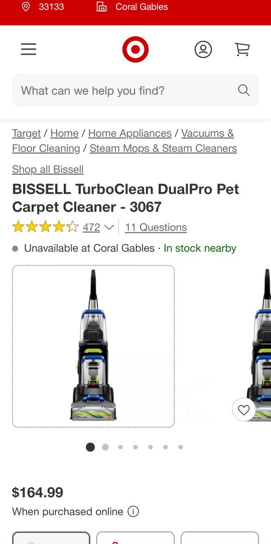 Bissell Turbo Clean Dualpro pet