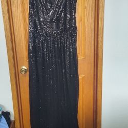 Fancy Black Sleeveless Long Dress