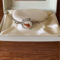 Silver Dry Flower in It Bracelet