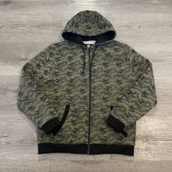 Vintage 2000s Pavini Jessie Pinkman Styled Mens Green Camo Zip Up Hoodies 