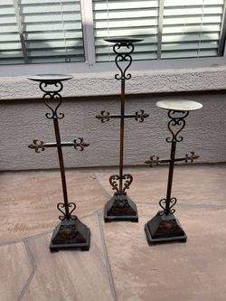 Iron Candle Holders Good Condition 