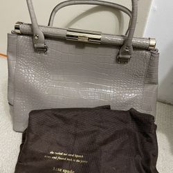 Kate SPADE - Large Work Bag/ Computer Bag Carryall- Grey Leather