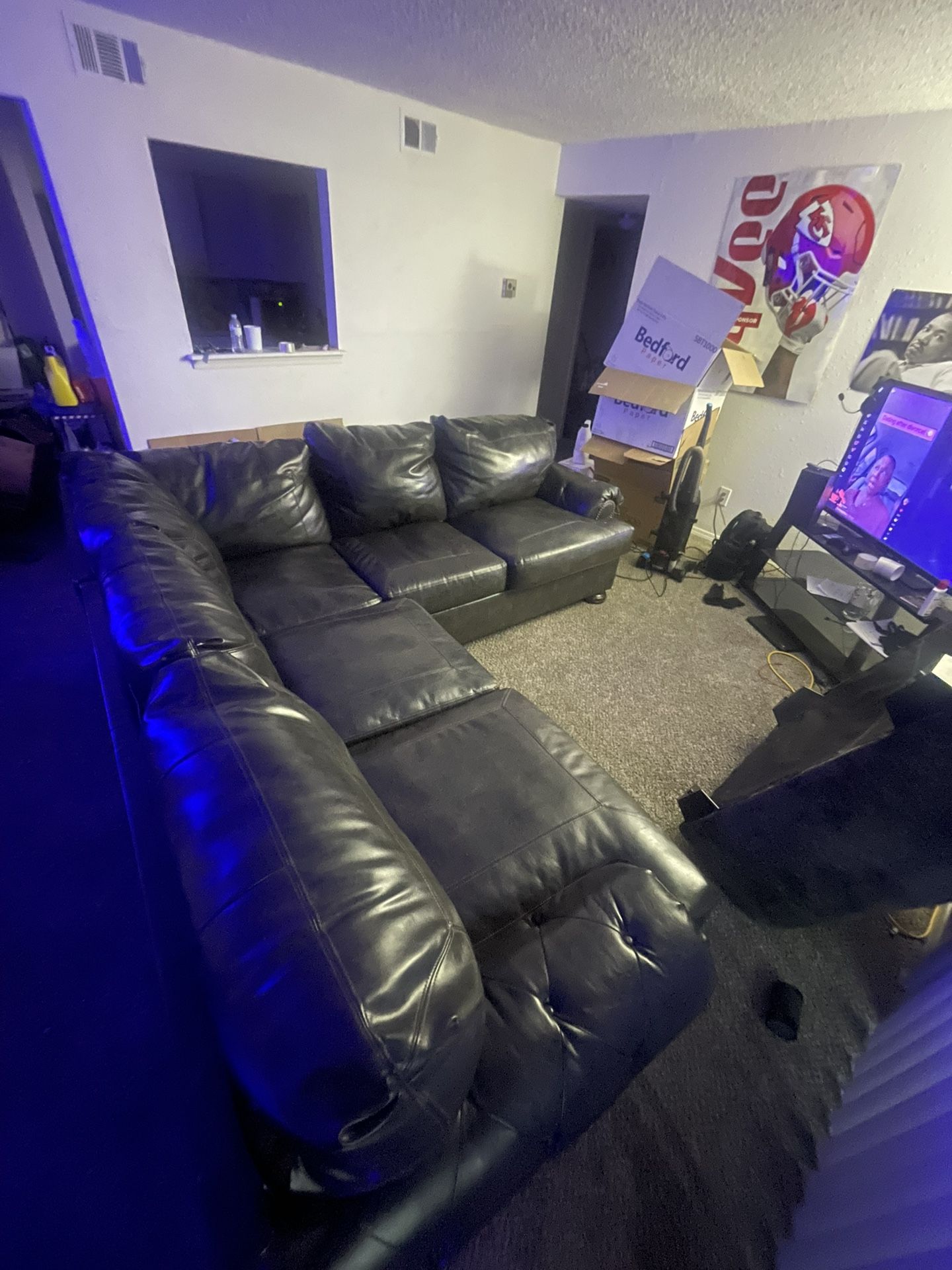Leather Sectional.