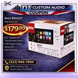 Boss Double Din Touchscreen Stereo USB Apple Carplay Bluetooth Mp3 Am Fm Radio 320 Watts BE62CP 🚨 Payment Options Available 🚨 No Credit Needed 🚨 