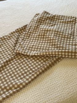 Tan Gingham Pillowcases Set of Two