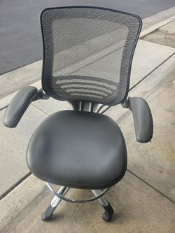 Grey lumbar office chair