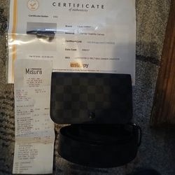 Louis Vuitton Damier Graphite Men's Bag With Belt Brand New With Certificate Of Authenticity