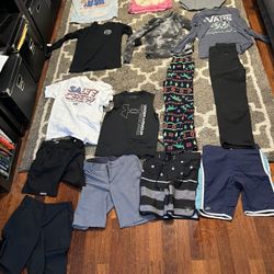 Lot of 15 Clothes Boys: Polo, Lacoste, Vans, Abercrombie Youth Shorts Shirts