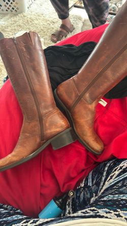 Brown Leather Tall Riding Boots