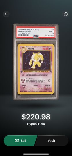 1999 POKEMON FOSSIL HYPNO-HOLO 1ST EDITION STAGE 1 Evolves from Drowzee Hypno