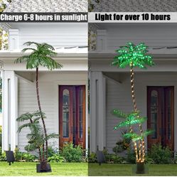 7 Foot Solar Lighted Palm Trees