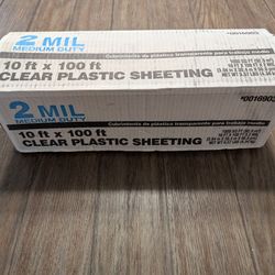 2 MIL Medium Duty 10ft x 100ft Clear Plastic Sheeting