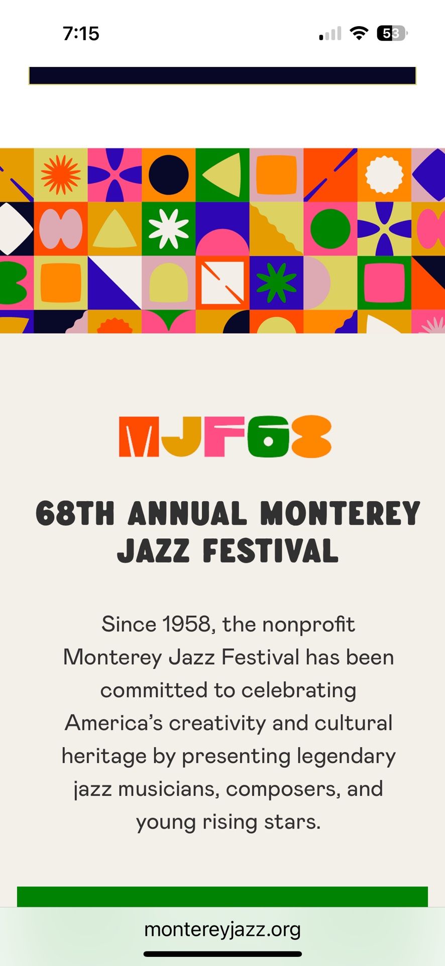 2 Tickets To Monterey Jazz Festival 