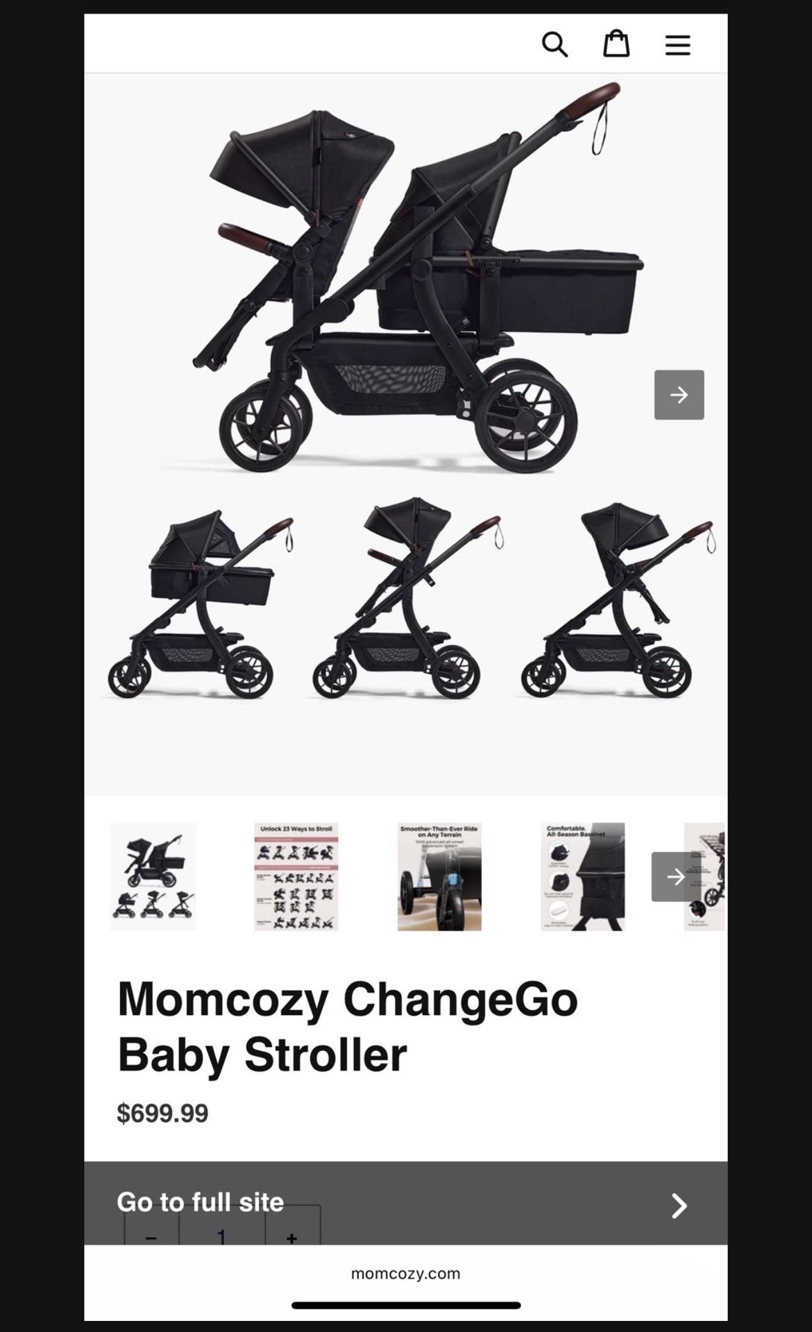 MomCozy ChangeGo Baby Stroller 