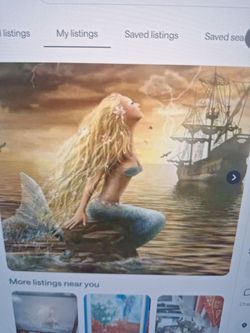 Framed print "Sea Mermaid with Ghost Ship"