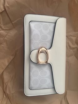 Coach Signature Long Wallet White