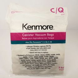 (8)Kenmore Canister Vacuum Bag C/Q 5055 Panasonic C5 & C18 1 Pk