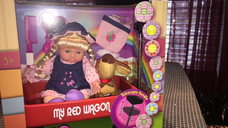 BRAND NEW My red wagon doll And wagon