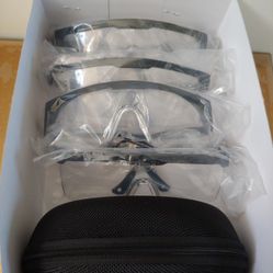 Safety Goggles for Protection, Protective Eyewear over Eyeglasses PPE Eye Protection with Side Аdjustable Temples Anti-Fog Proof Anti-Scratch