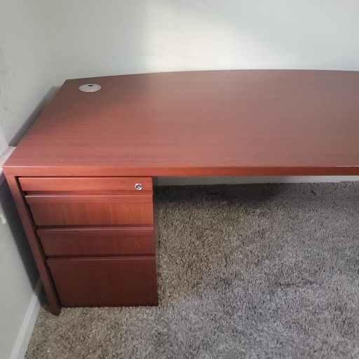 Walnut Bow Front Desk
