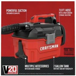 BNIB Craftsman Cordless V20 Wet/Dry VAC VACUUM model: CMCV002B