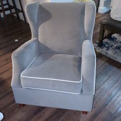 Upholstered Rocking Wide Chair (Color Gray)